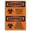 Signmission OSHA WARNING Sign, Infectious Waste Damage Leak Bilingual, 14in X 10in Alum, 10" W, 14" L, Landscape OS-WS-A-1014-L-12644